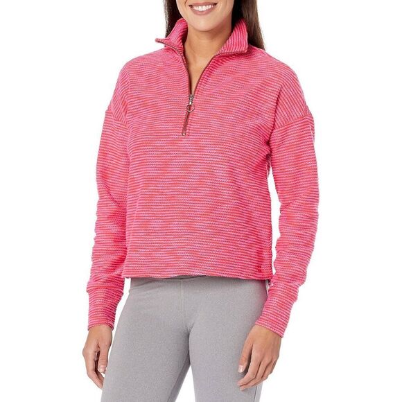 Sweaty Betty Women's Rest Up Textured Half Zip Pullover Sweatshirt Tulip Red - Picture 1 of 6